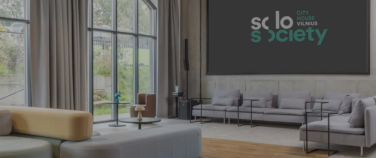 Solo Society shared lounge and work space